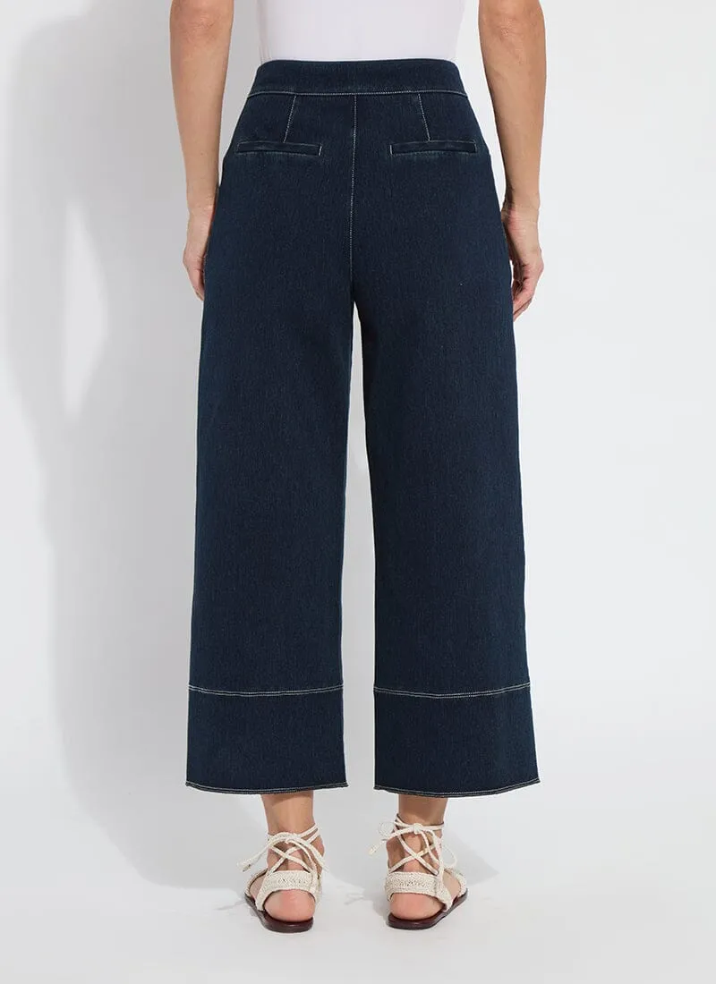 Dion Sailor Crop Palazzo Denim (25" Inseam)