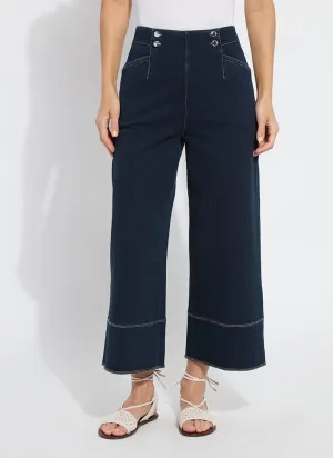 Dion Sailor Crop Palazzo Denim (25" Inseam)