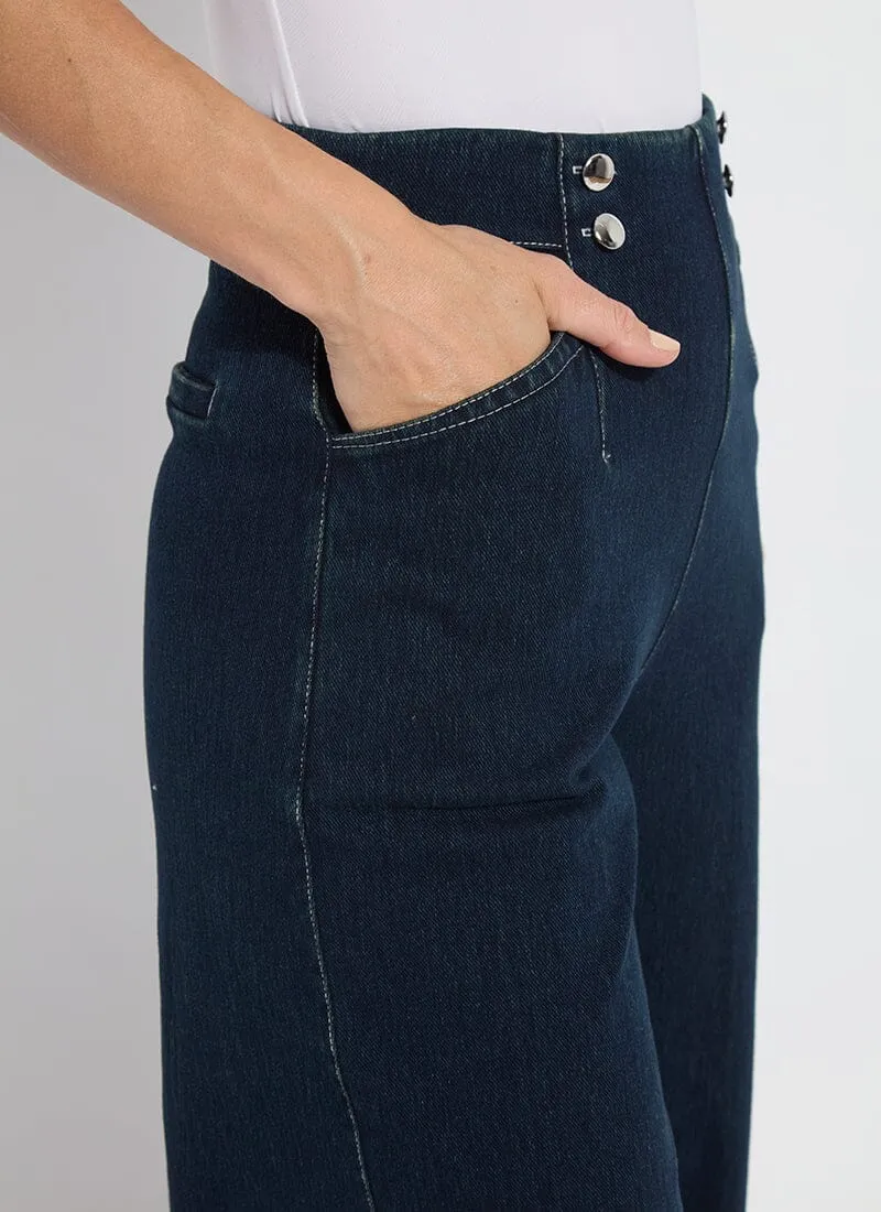 Dion Sailor Crop Palazzo Denim (25" Inseam)