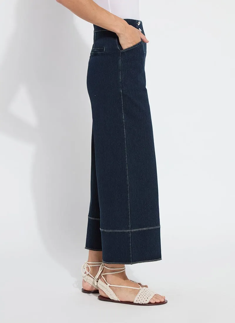 Dion Sailor Crop Palazzo Denim (25" Inseam)