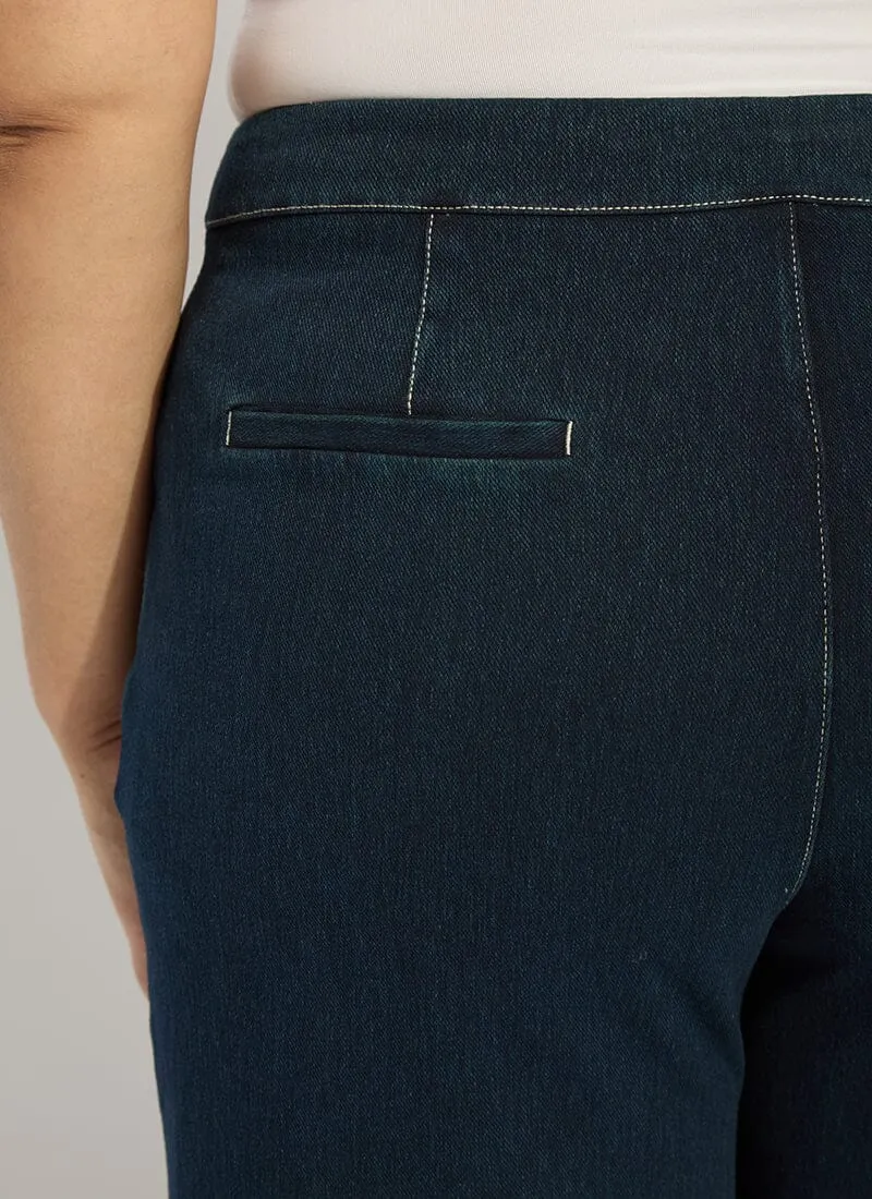 Dion Sailor Crop Palazzo Denim (Plus Size, 25" Inseam)