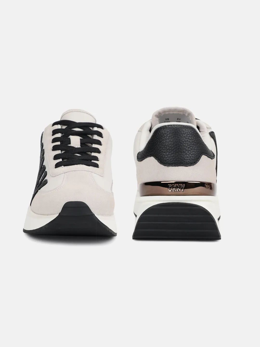 Dkny Women Grey Solid Round Toe Lace-Ups Sneakers