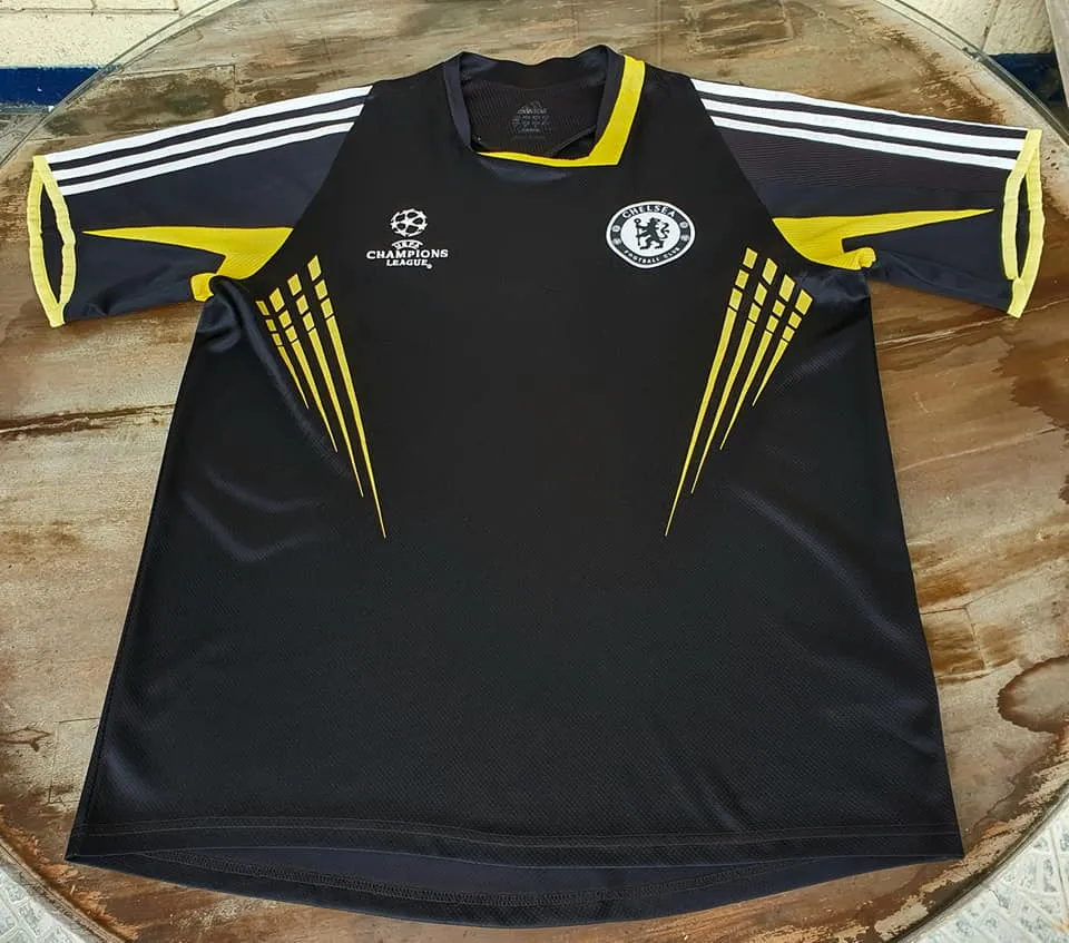 ENGLISH PREMIER CHELSEA 2008-09 UEFA CHAMPIONS FINAL JERSEY AUTHENTIC ADIDAS TRAINING SHIRT MEDIUM / CODE # 658318