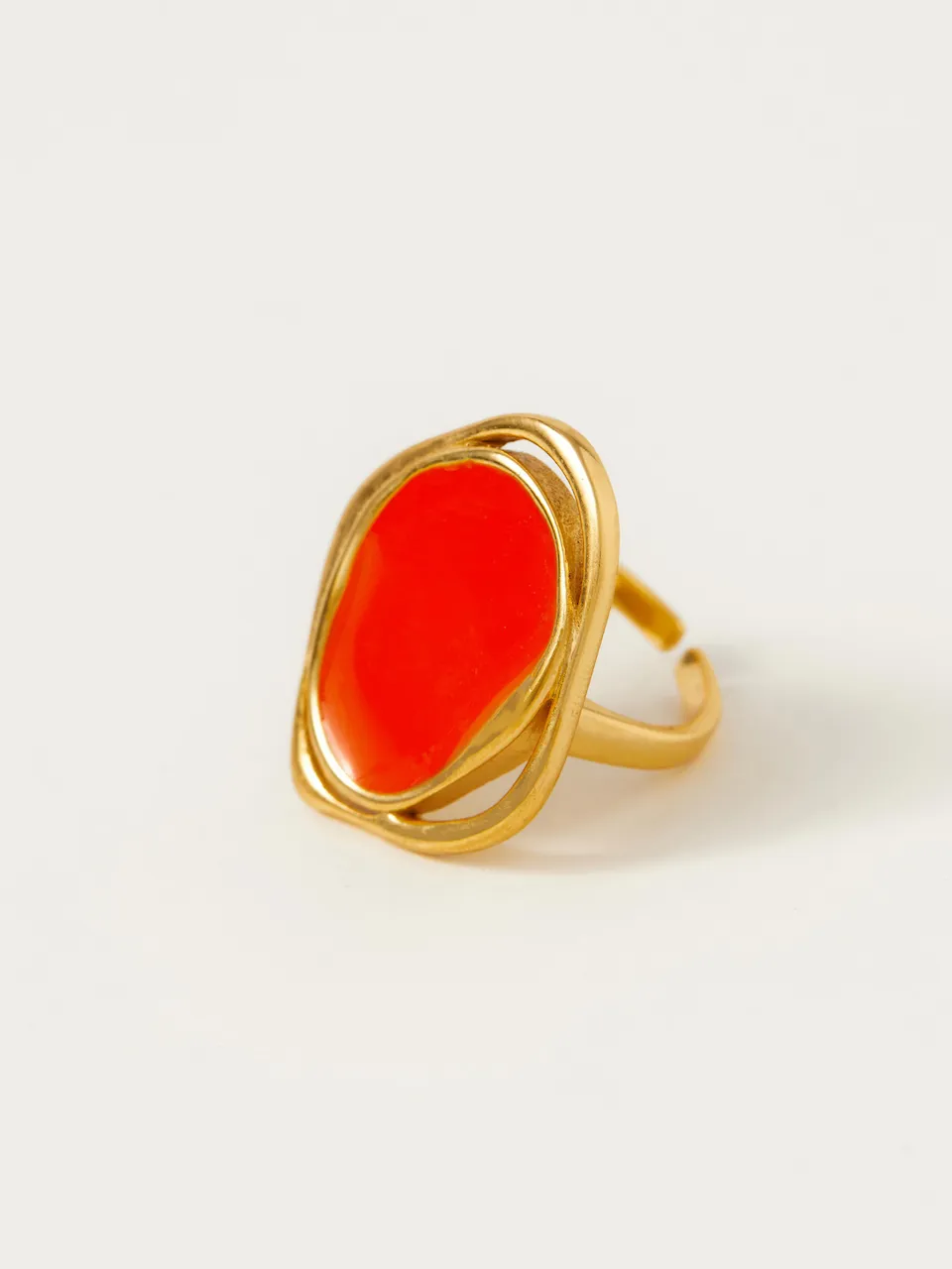 Fashion Jewelry-18k Gold Plated-Rings-Copacabana-Orange-RIVA1001_O-Fashion Edit Voyce