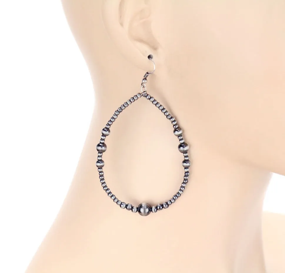 Fashion Navajo Pearl Variant Single Tier Hook Earrings
