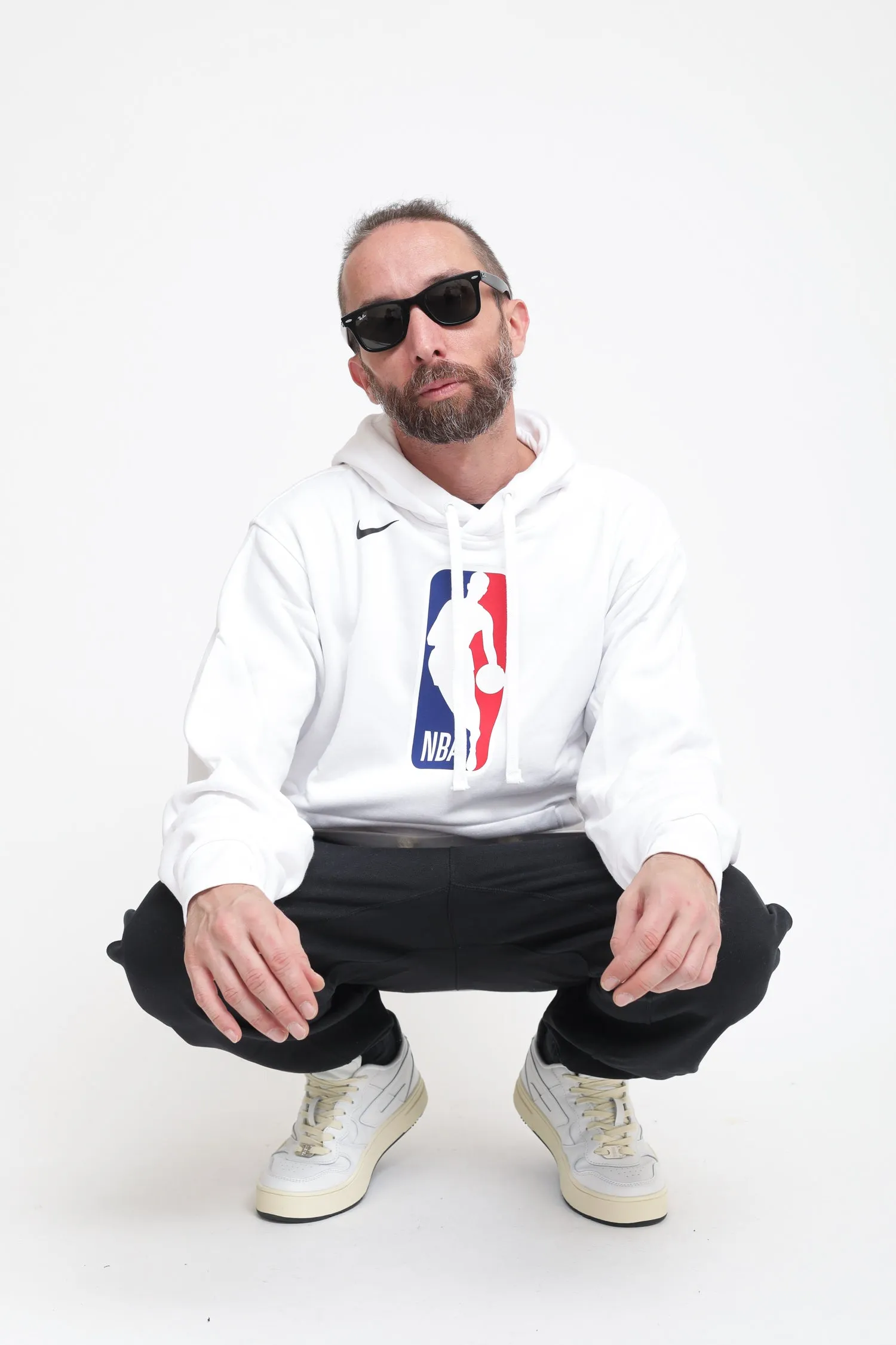 Felpa Con Cappuccio Nba Loose Fit - White