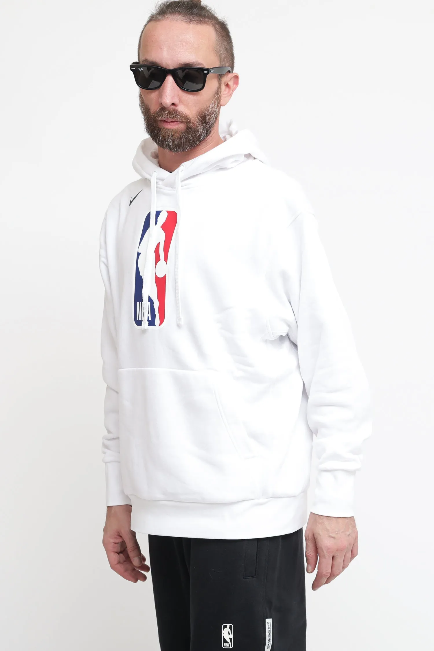 Felpa Con Cappuccio Nba Loose Fit - White