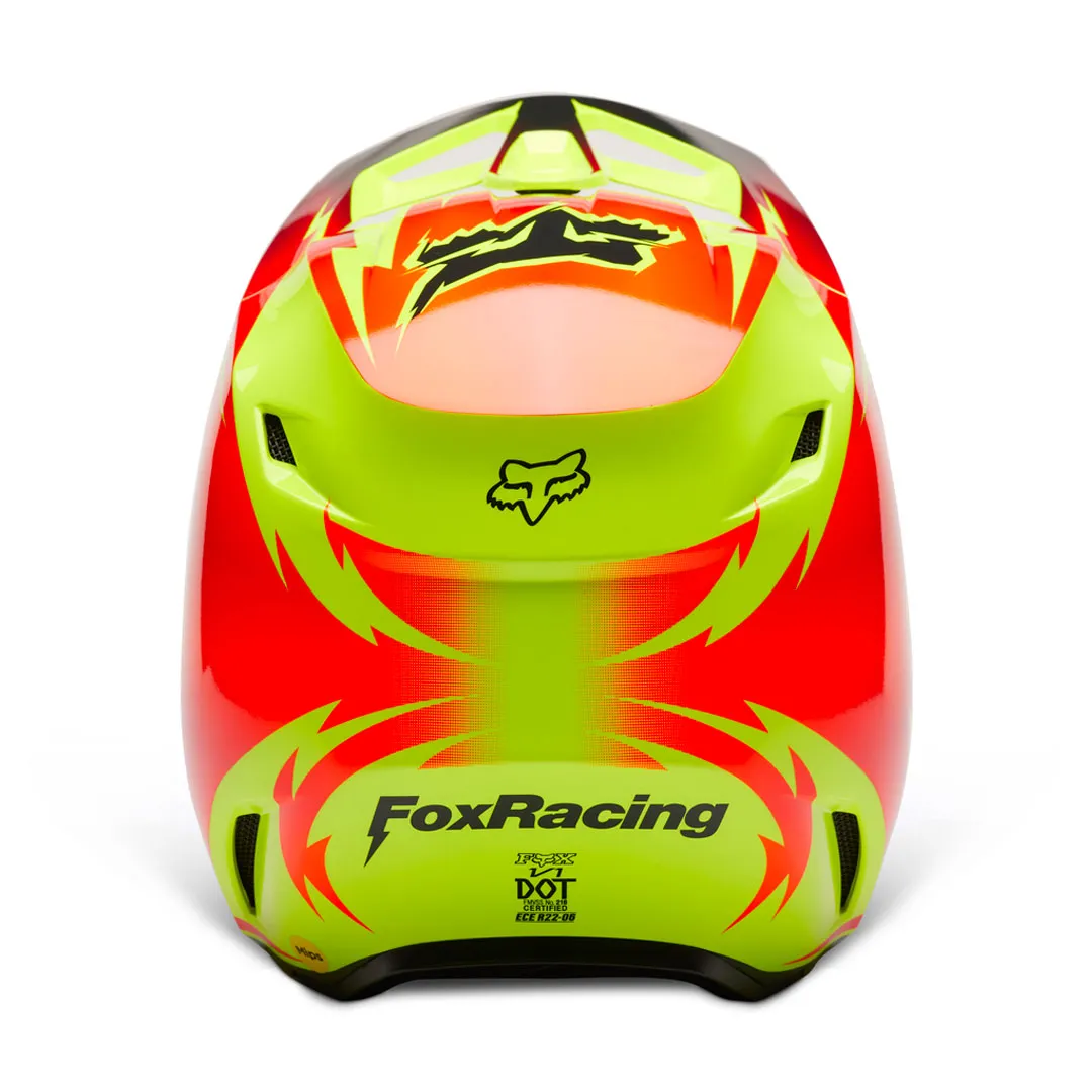 Fox - 2024 V1 Statk Yellow/Red Helmet