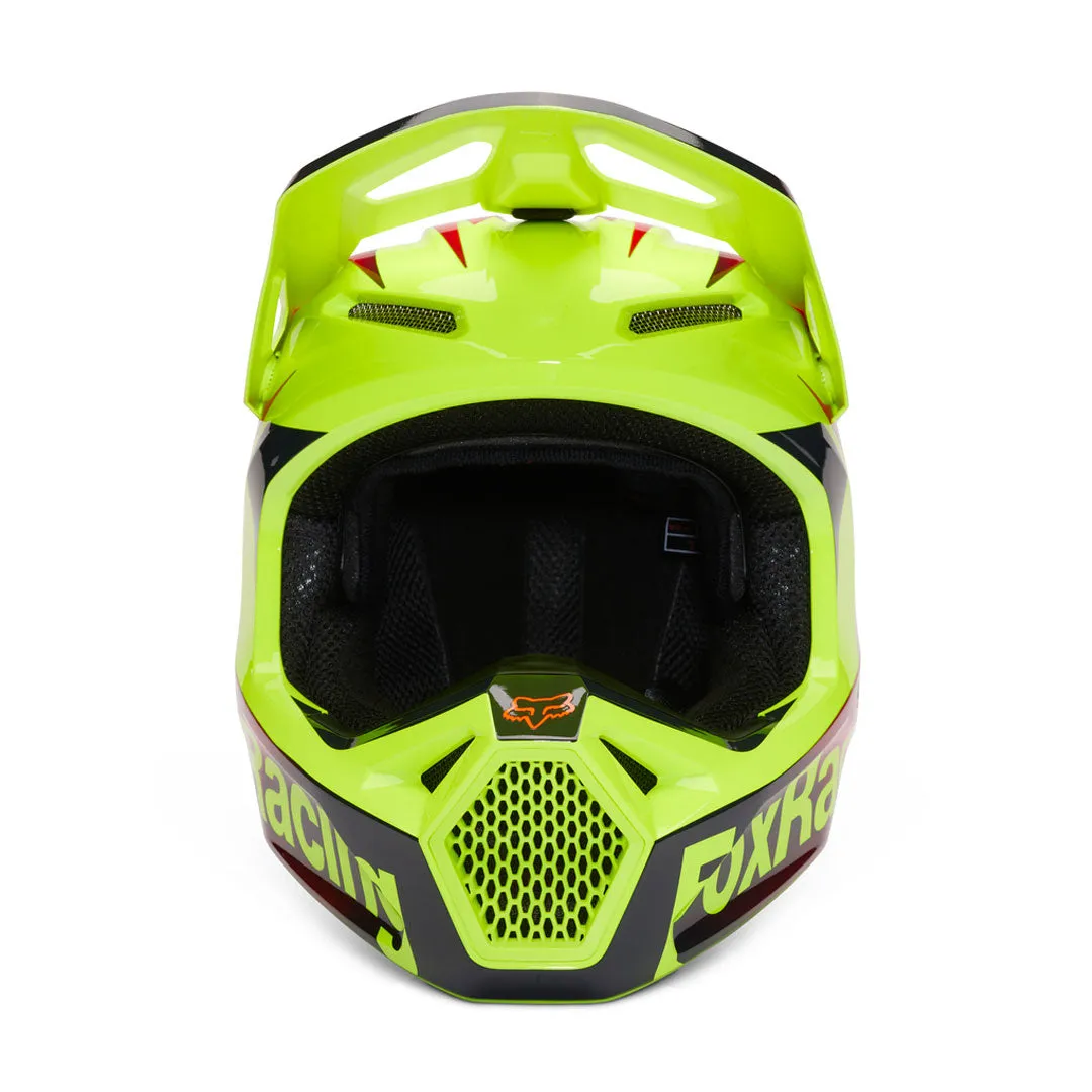 Fox - 2024 V1 Statk Yellow/Red Helmet