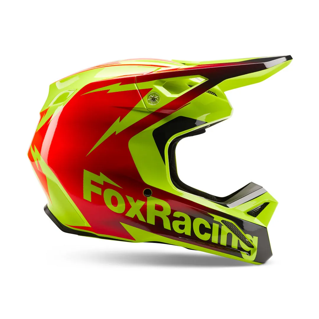 Fox - 2024 V1 Statk Yellow/Red Helmet