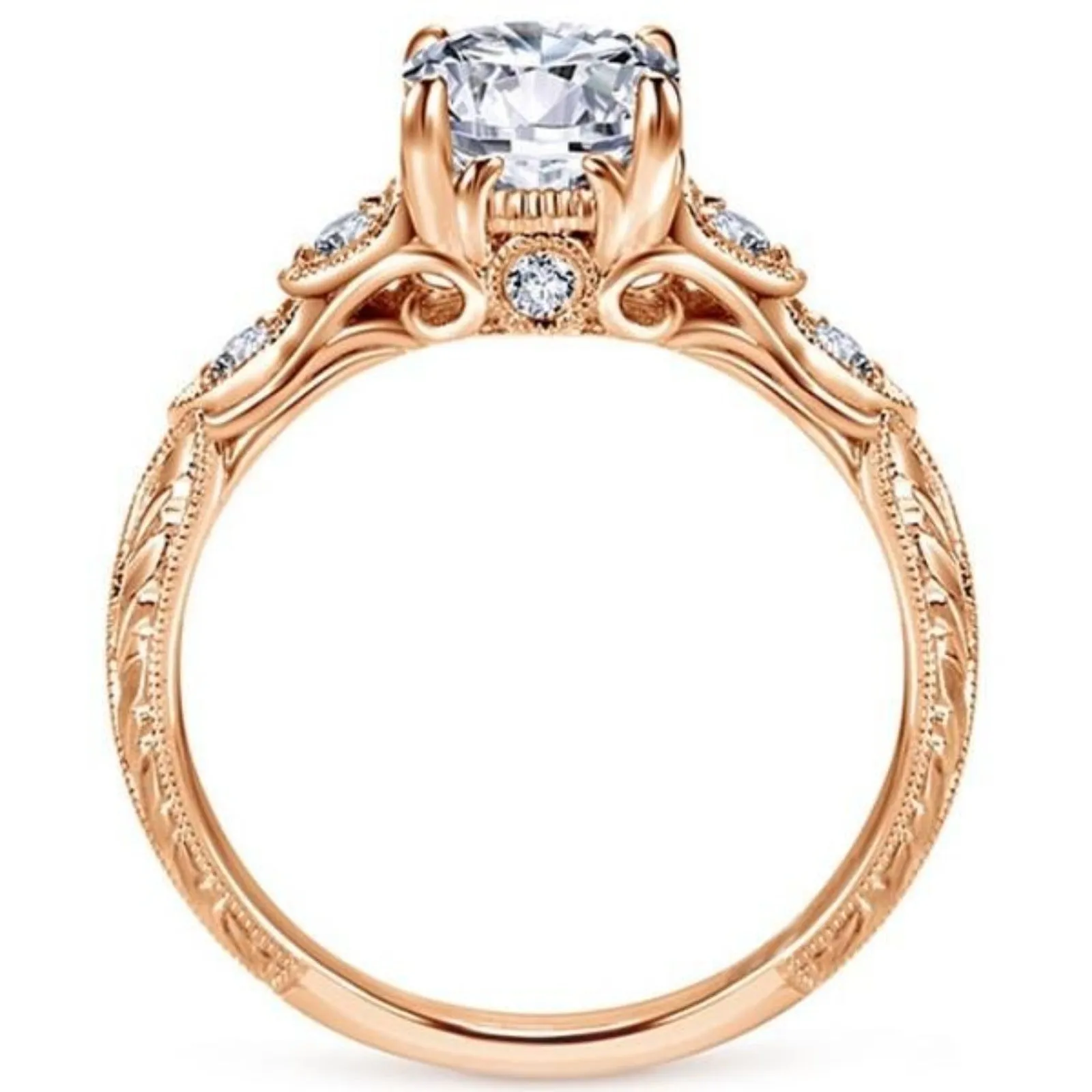 Gabriel & Co. Amavida "Chelsea" Round Cut Diamond Engagement Ring