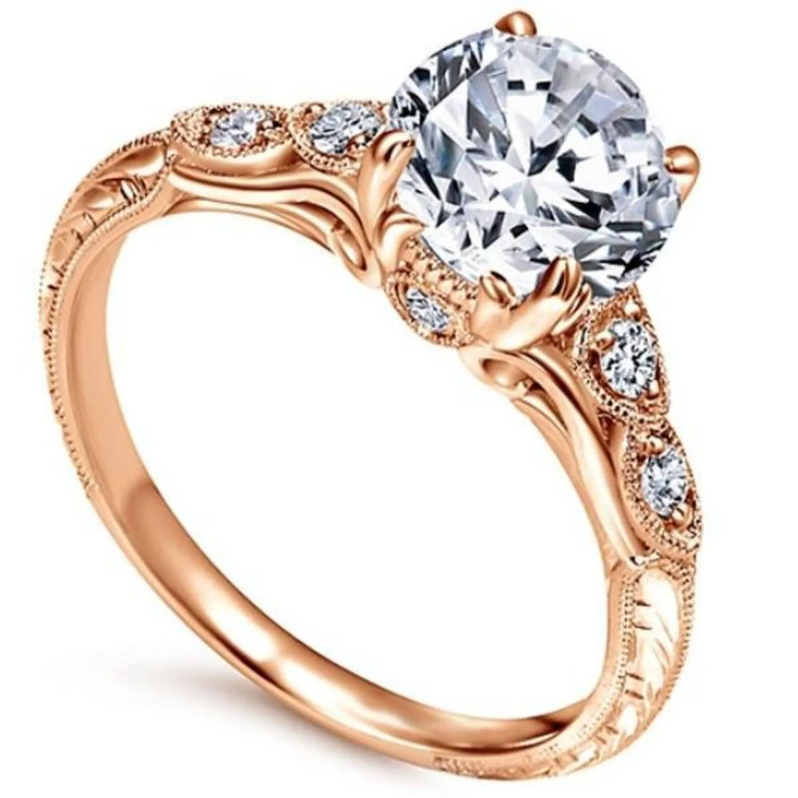 Gabriel & Co. Amavida "Chelsea" Round Cut Diamond Engagement Ring