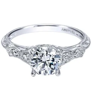 Gabriel & Co. Amavida "Chelsea" Round Cut Diamond Engagement Ring