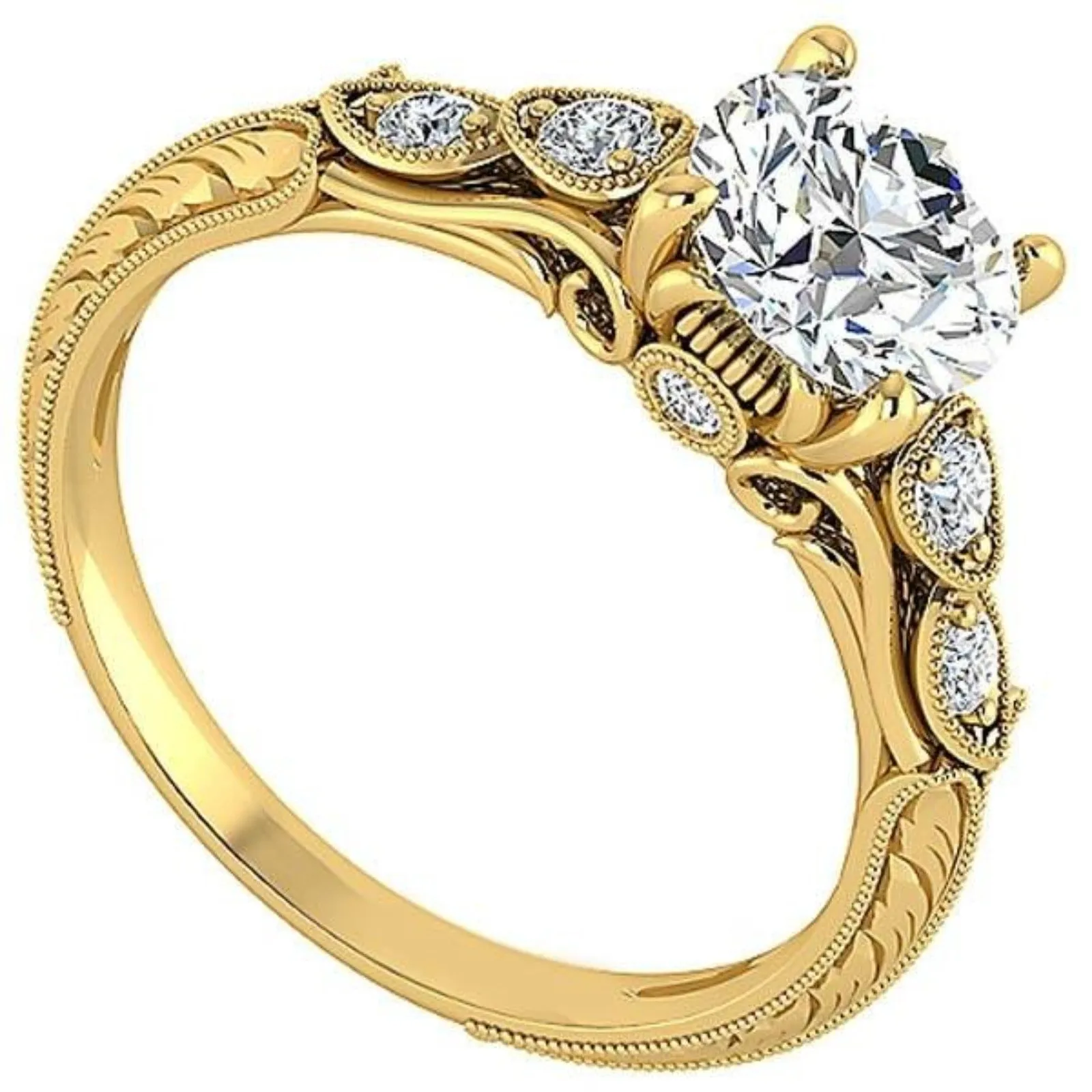Gabriel & Co. Amavida "Chelsea" Round Cut Diamond Engagement Ring