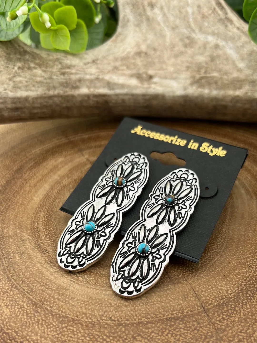 Glasgow Western Double Circle Post Earrings - Turquoise
