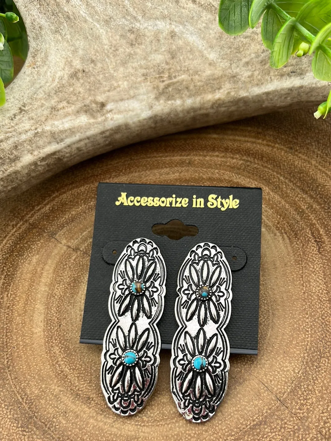 Glasgow Western Double Circle Post Earrings - Turquoise
