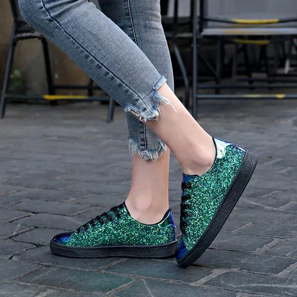 Glittery Sea Weed Sneakers