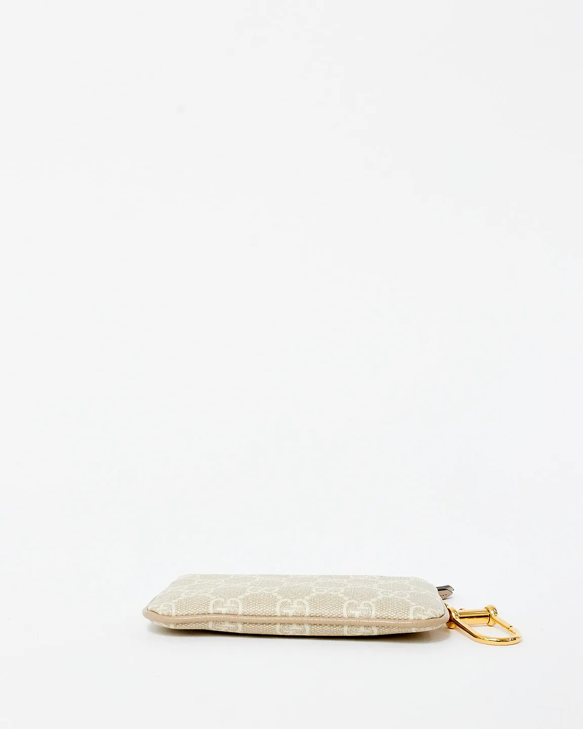Gucci Beige/ White Monogram Coated Canvas Ophidia Keyring Pouch