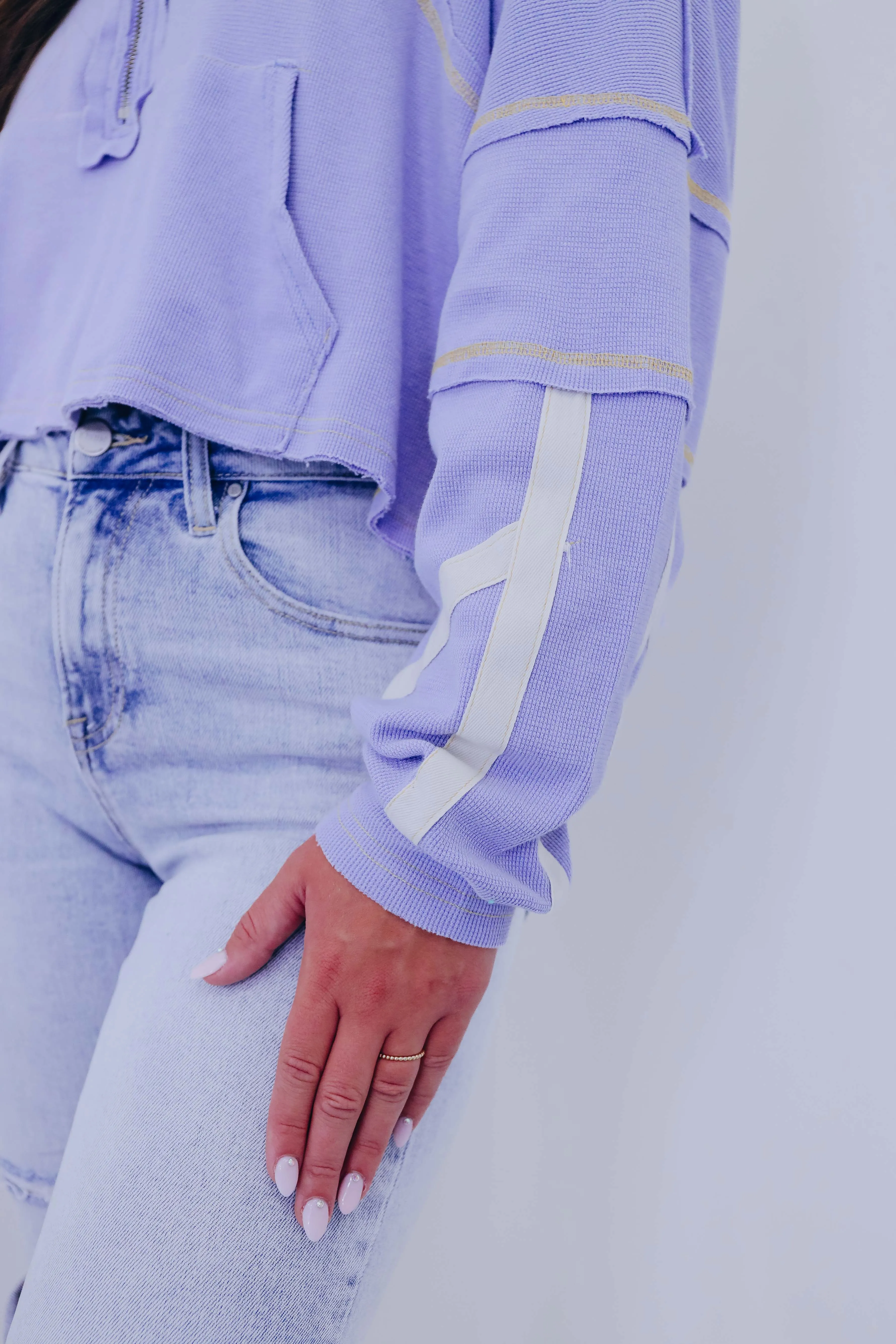 Haley Cropped Half-Zip Top By POL - 2 Colors