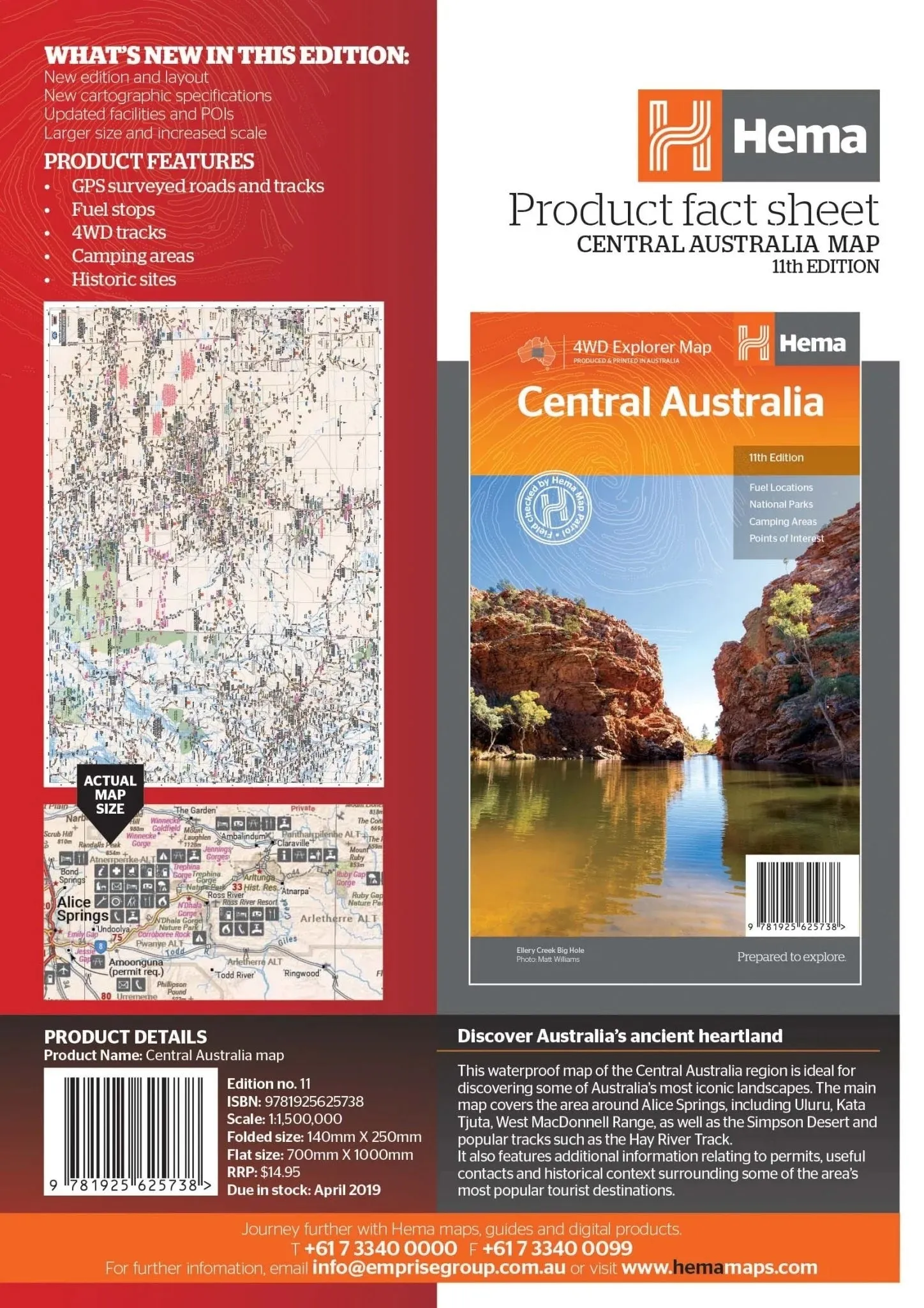 Hema Central Australia Map