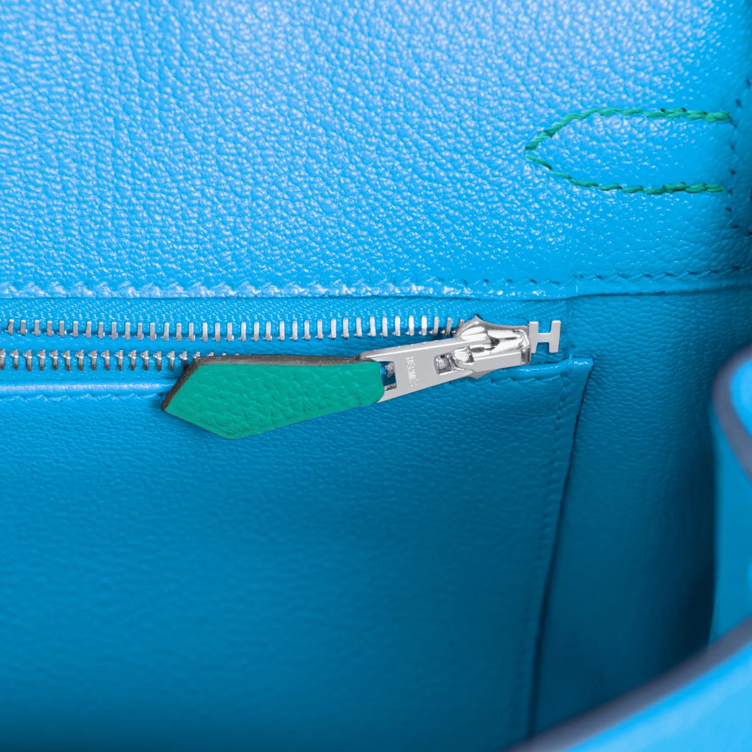 Hermes Birkin 25 Vert Verone Lagoon Blue Izmir Verso Togo Bag U Stamp, 2022