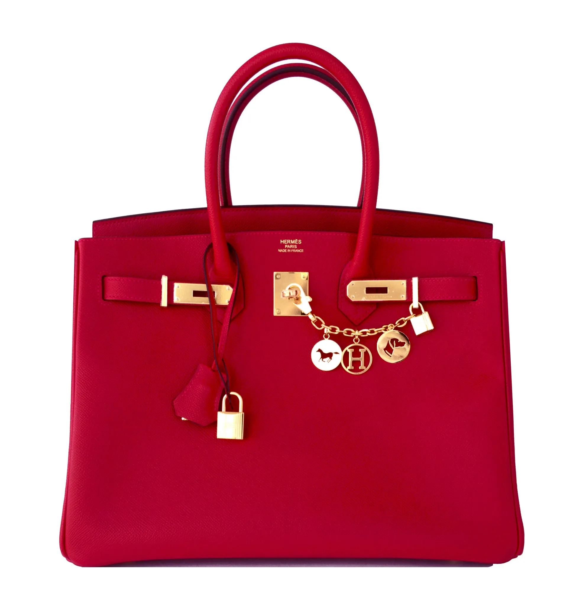 Hermes Rouge Casaque 35cm Epsom Birkin Gold Hardware X Stamp