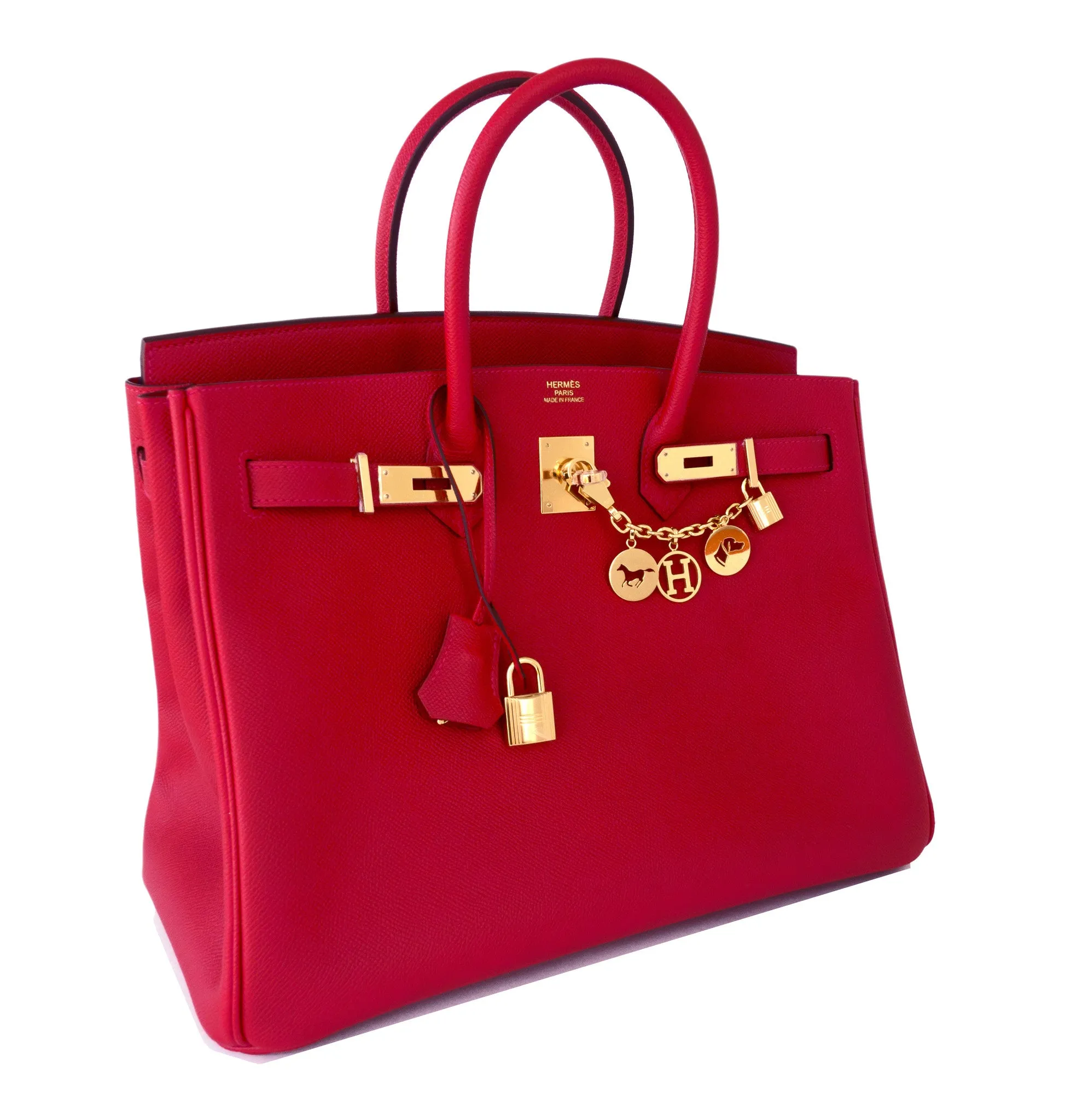 Hermes Rouge Casaque 35cm Epsom Birkin Gold Hardware X Stamp