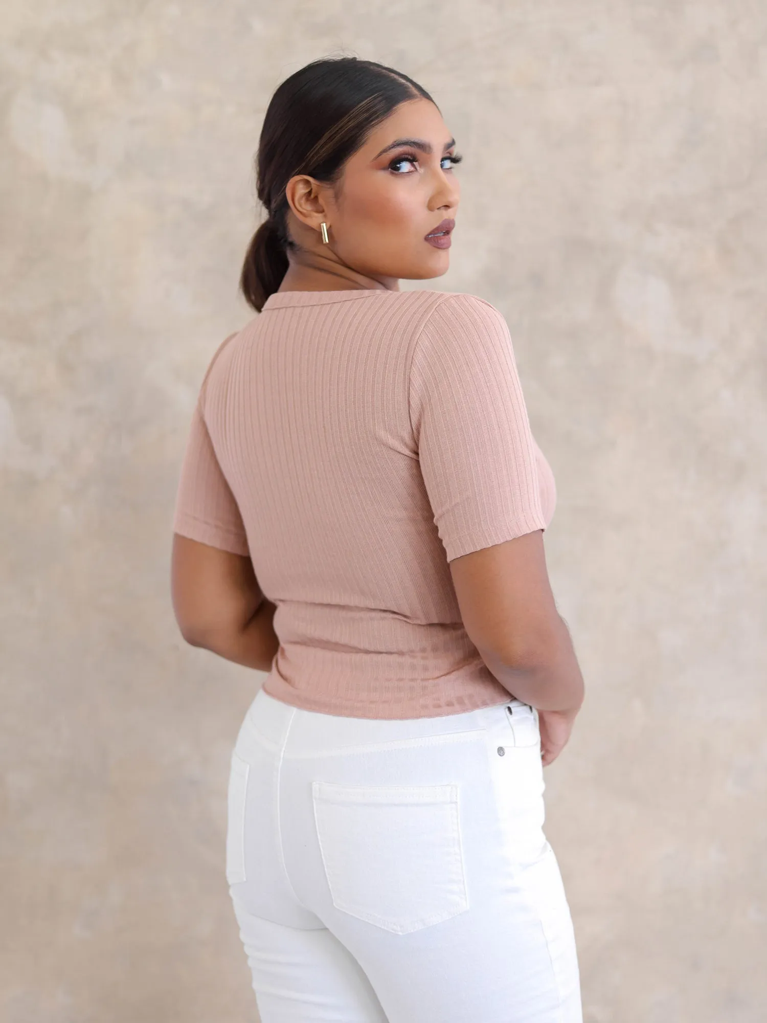 High Neck ButtonDown Loose Fit Top