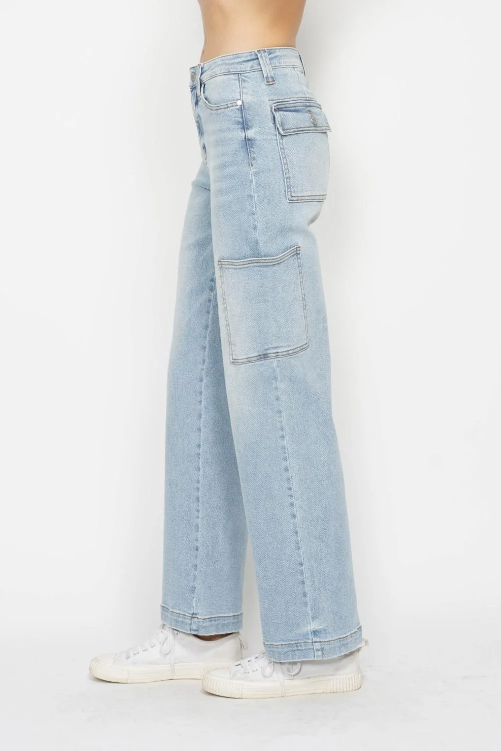 High Waist Straight Cargo Jeans