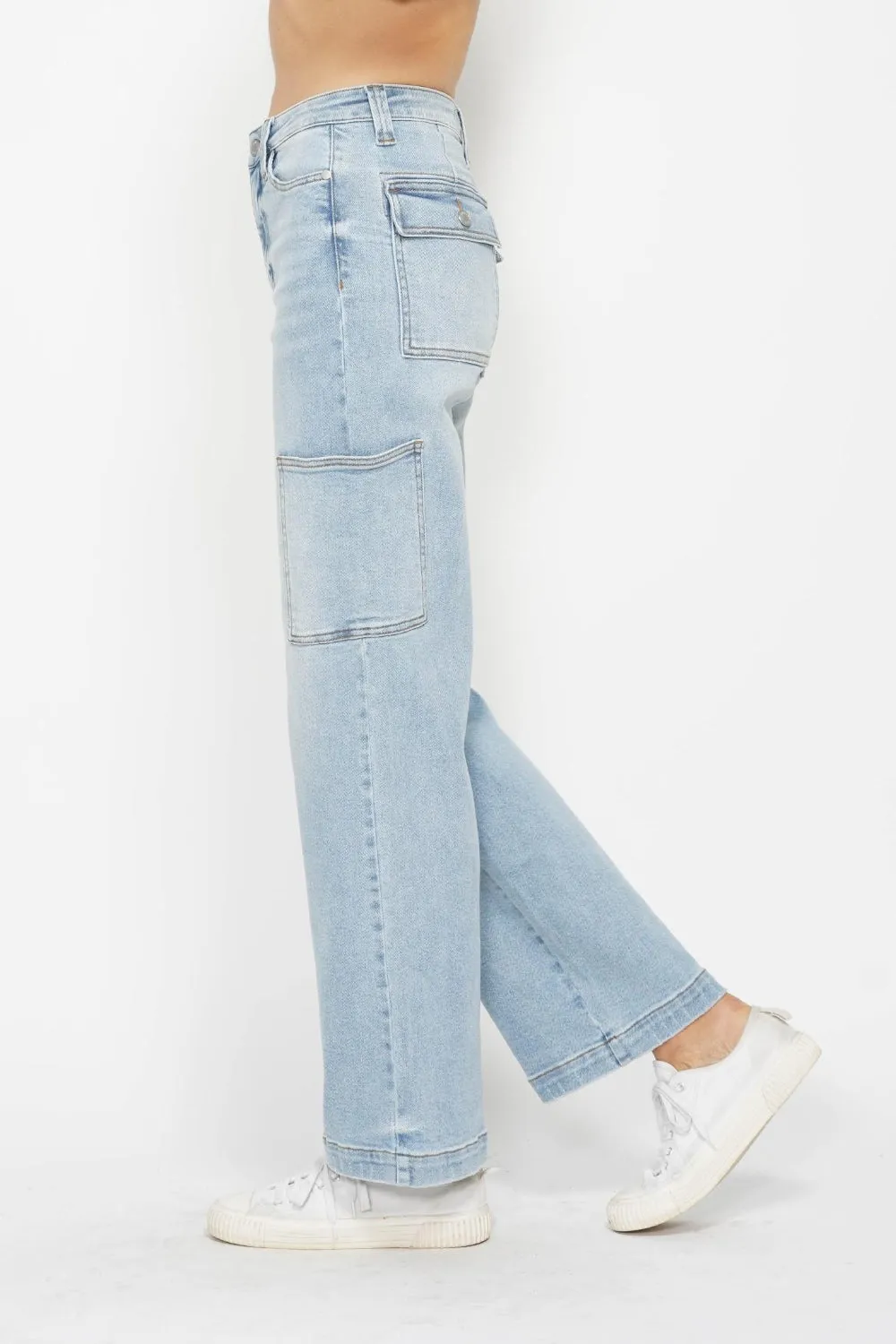 High Waist Straight Cargo Jeans