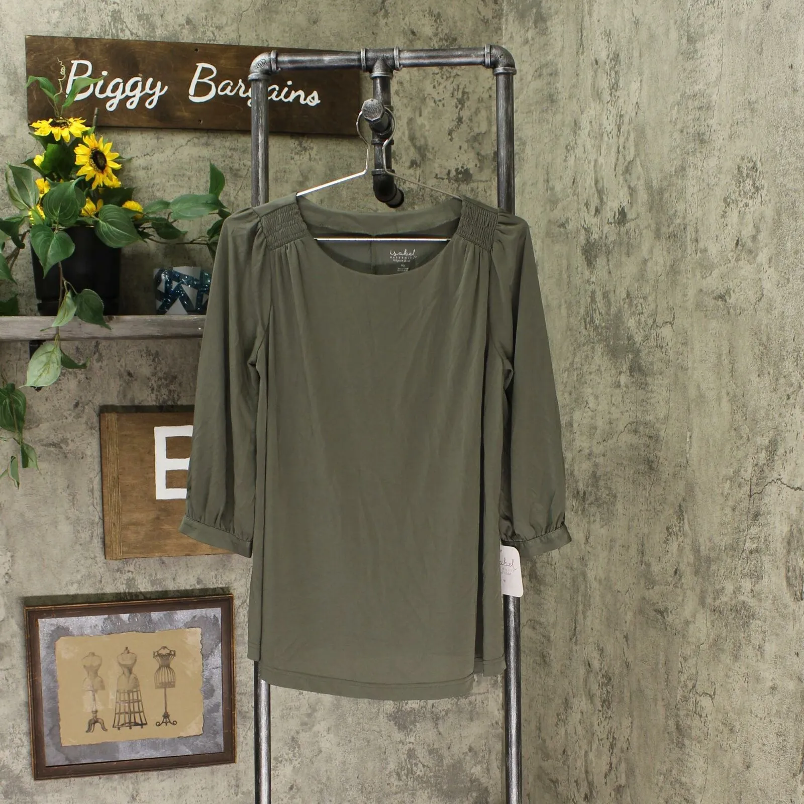 Isabel Maternity by Ingrid & Isabel Crewneck Long Sleeve Sandwashed Top