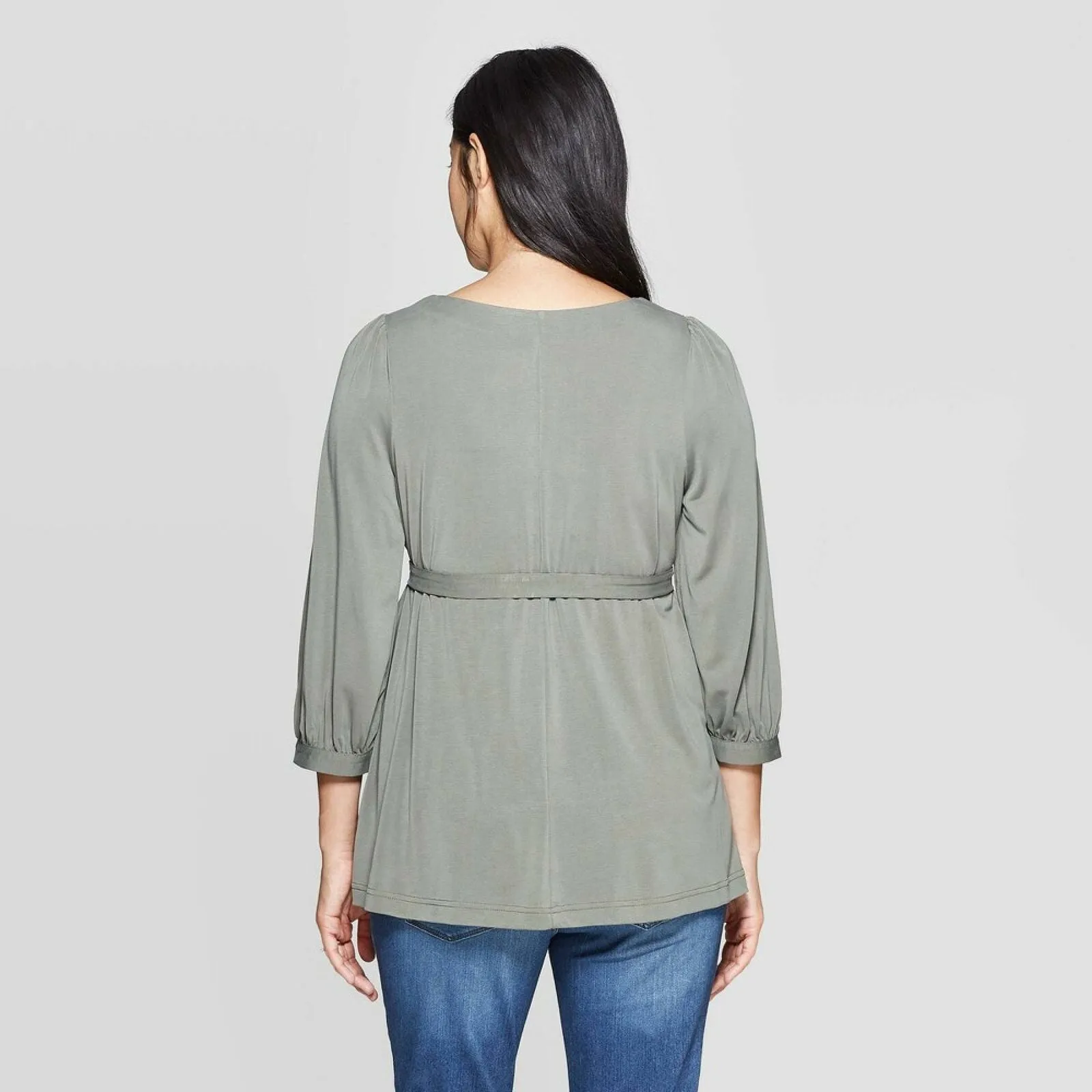 Isabel Maternity by Ingrid & Isabel Crewneck Long Sleeve Sandwashed Top