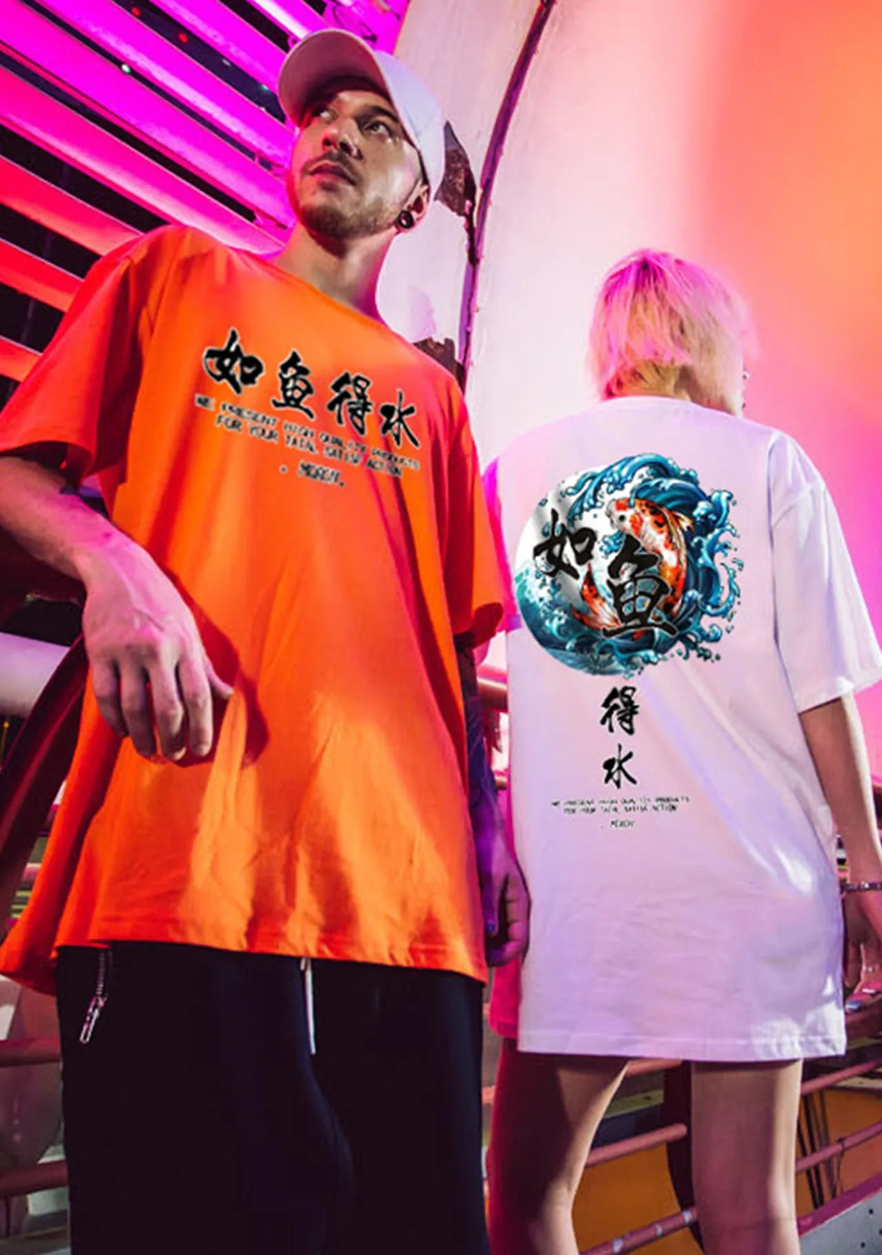 Koi Fish Wave Loose Shirt