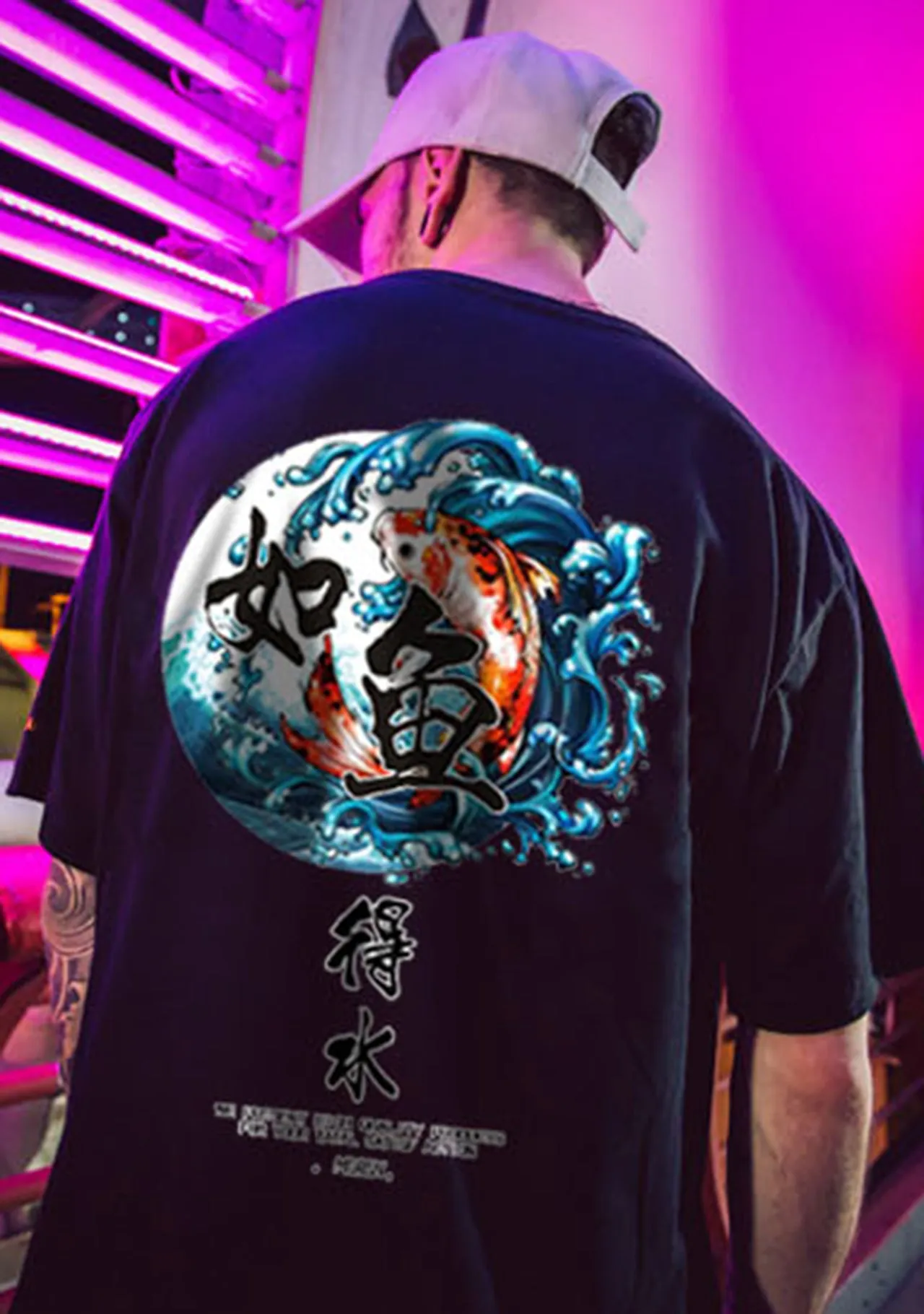 Koi Fish Wave Loose Shirt