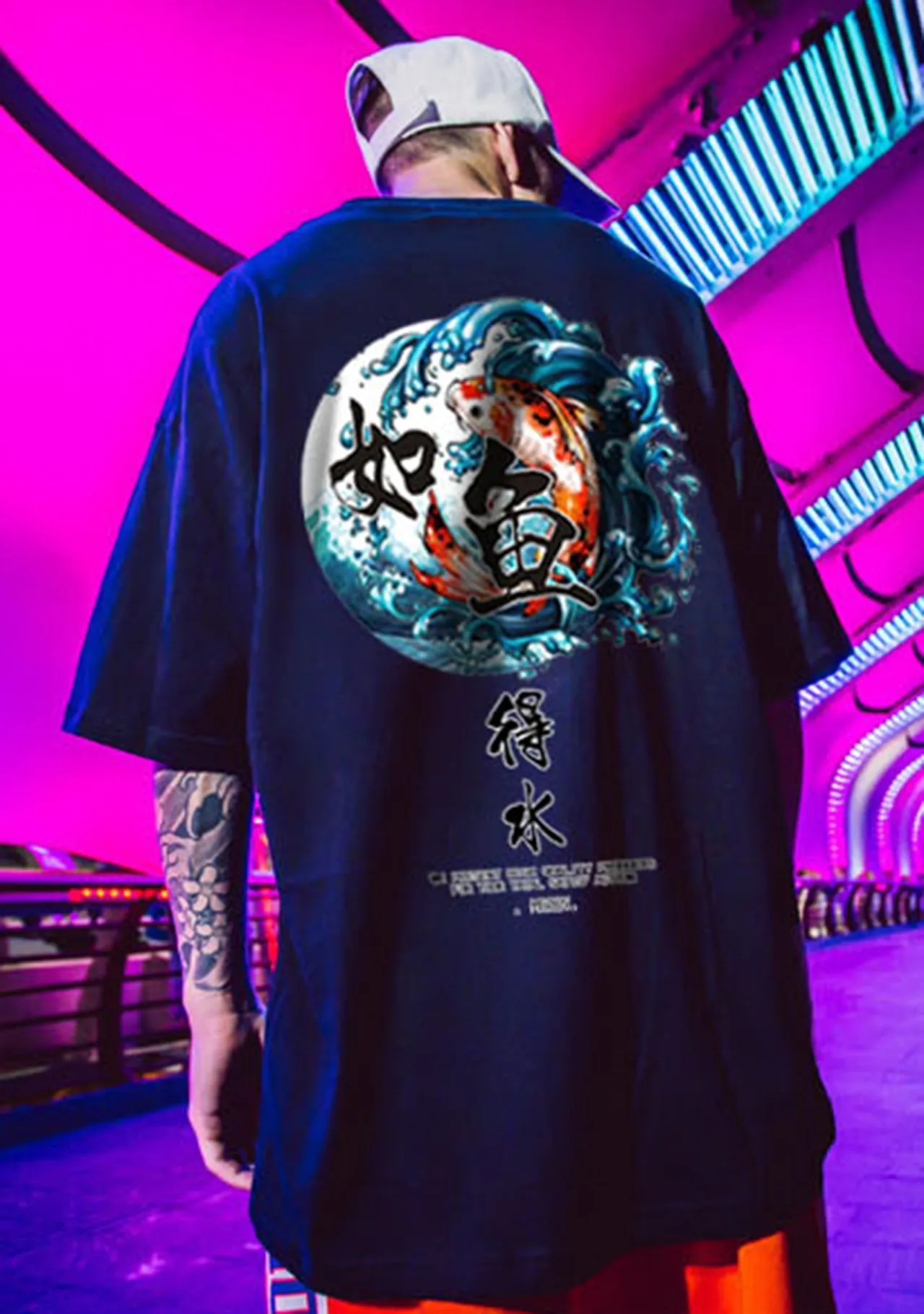 Koi Fish Wave Loose Shirt