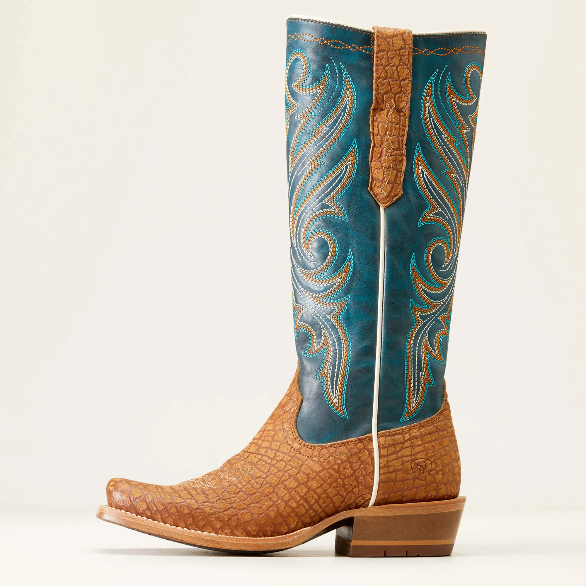 Ladies Ariat Tan Bullhide Print StretchFit Futurity Starlight Blunt Toe Western Boots