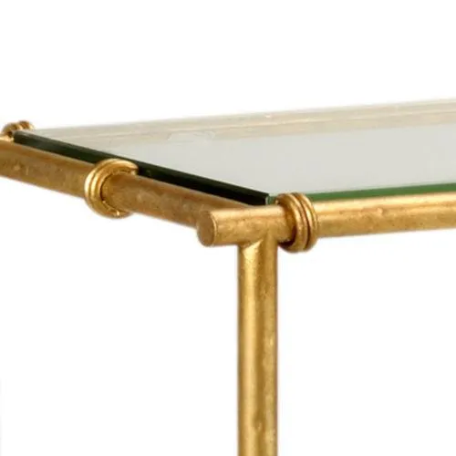 Lauren 3-Tier Faux Bamboo Gold Leaf Console Table