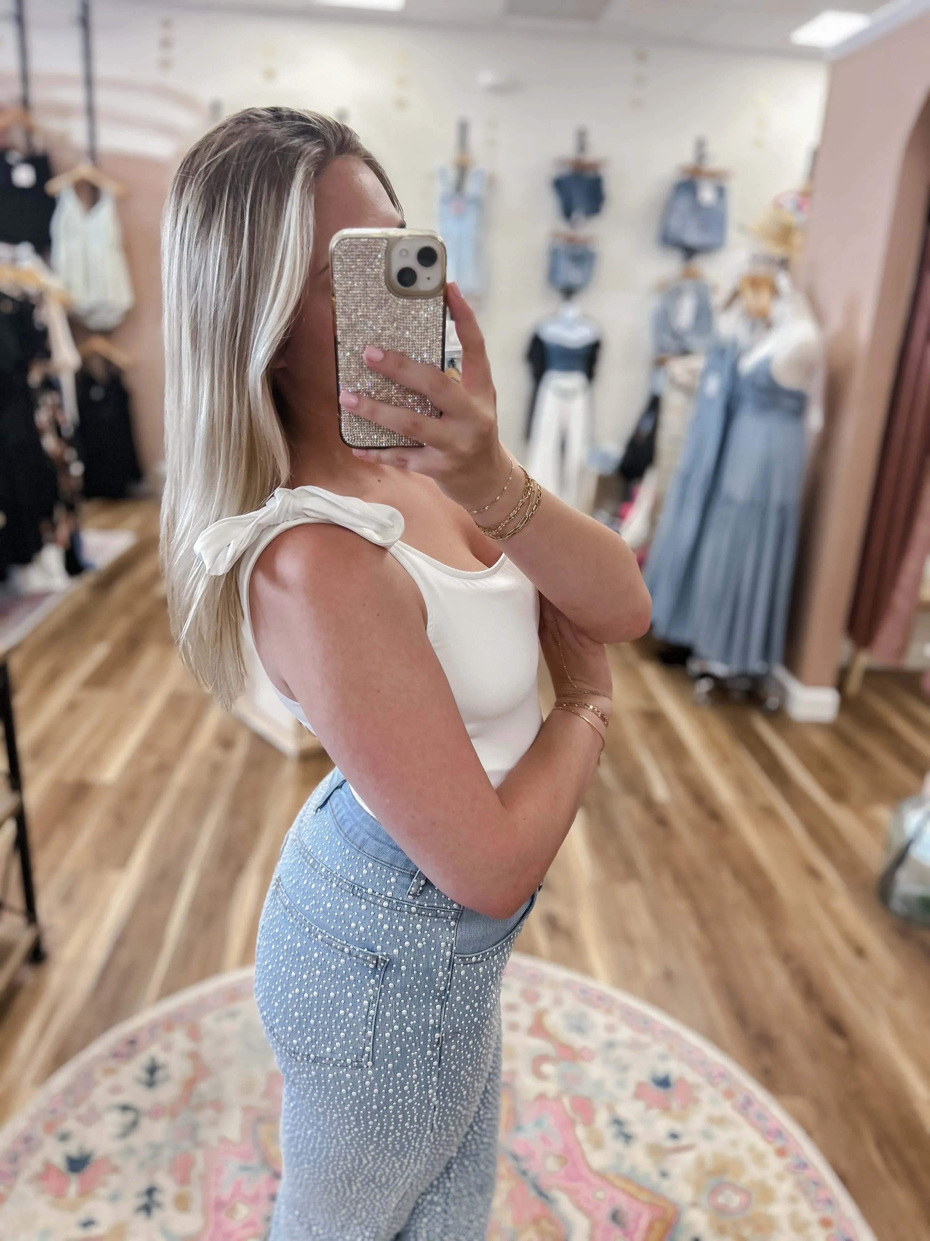 Layla Bow White Bodysuit