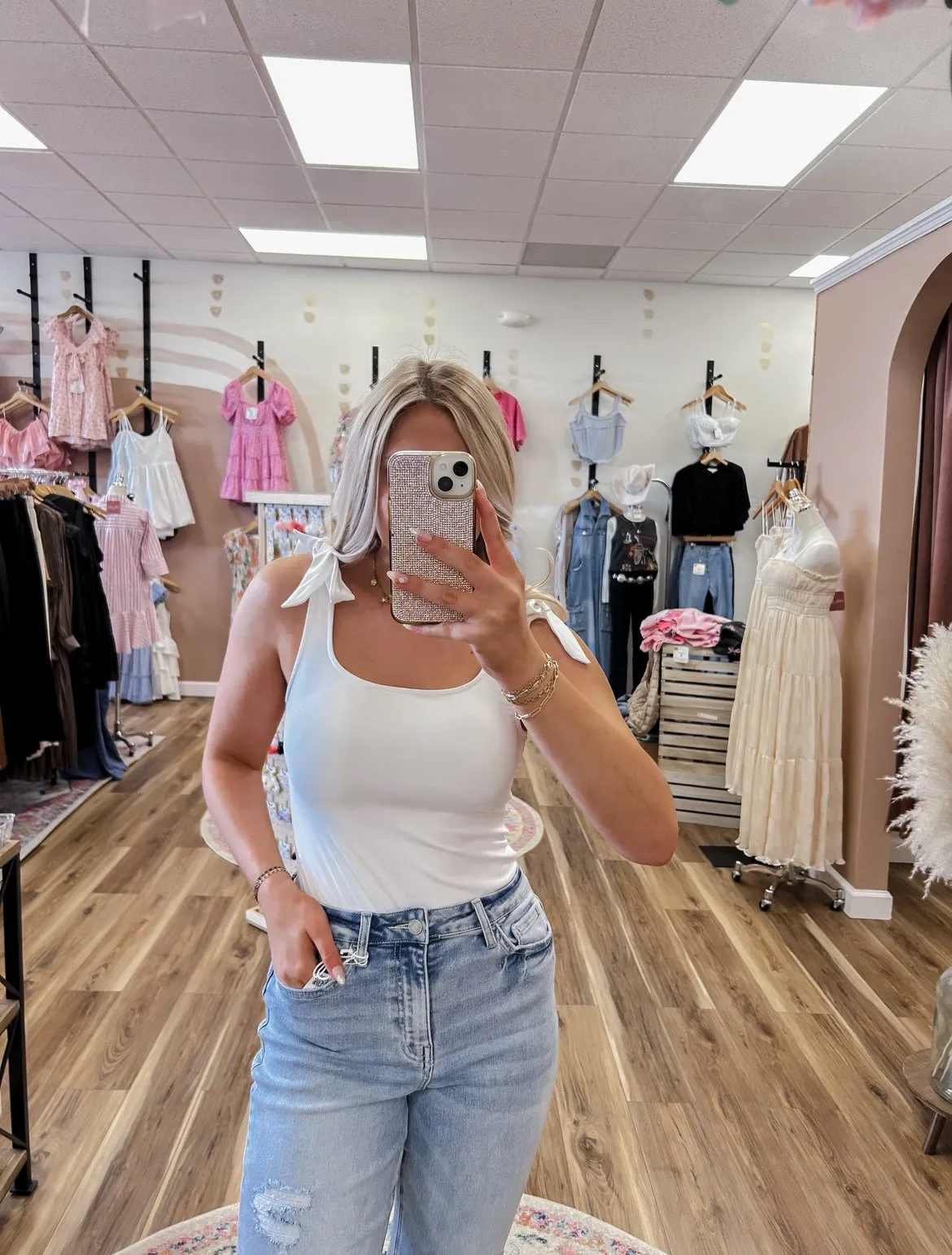 Layla Bow White Bodysuit