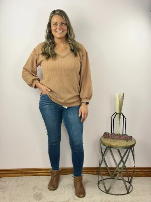 Long Sleeve Loose Fit Wide Neck Top