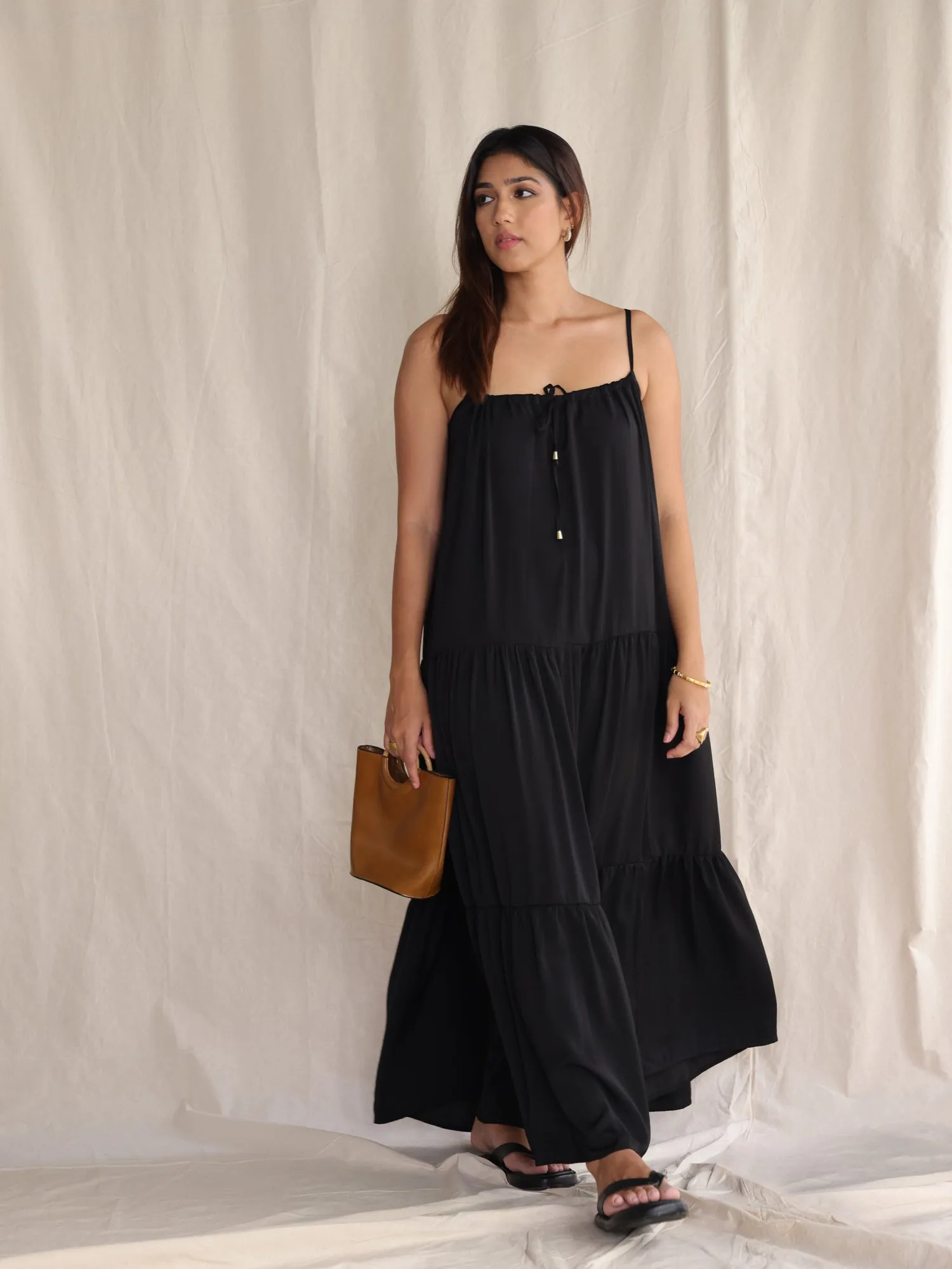 Loose Fit Tunnel Detail Maxi Dress