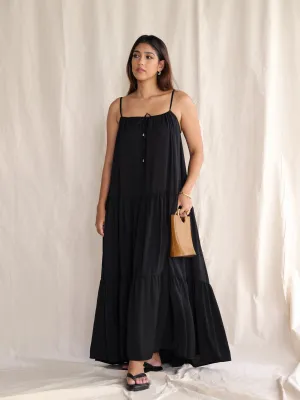 Loose Fit Tunnel Detail Maxi Dress