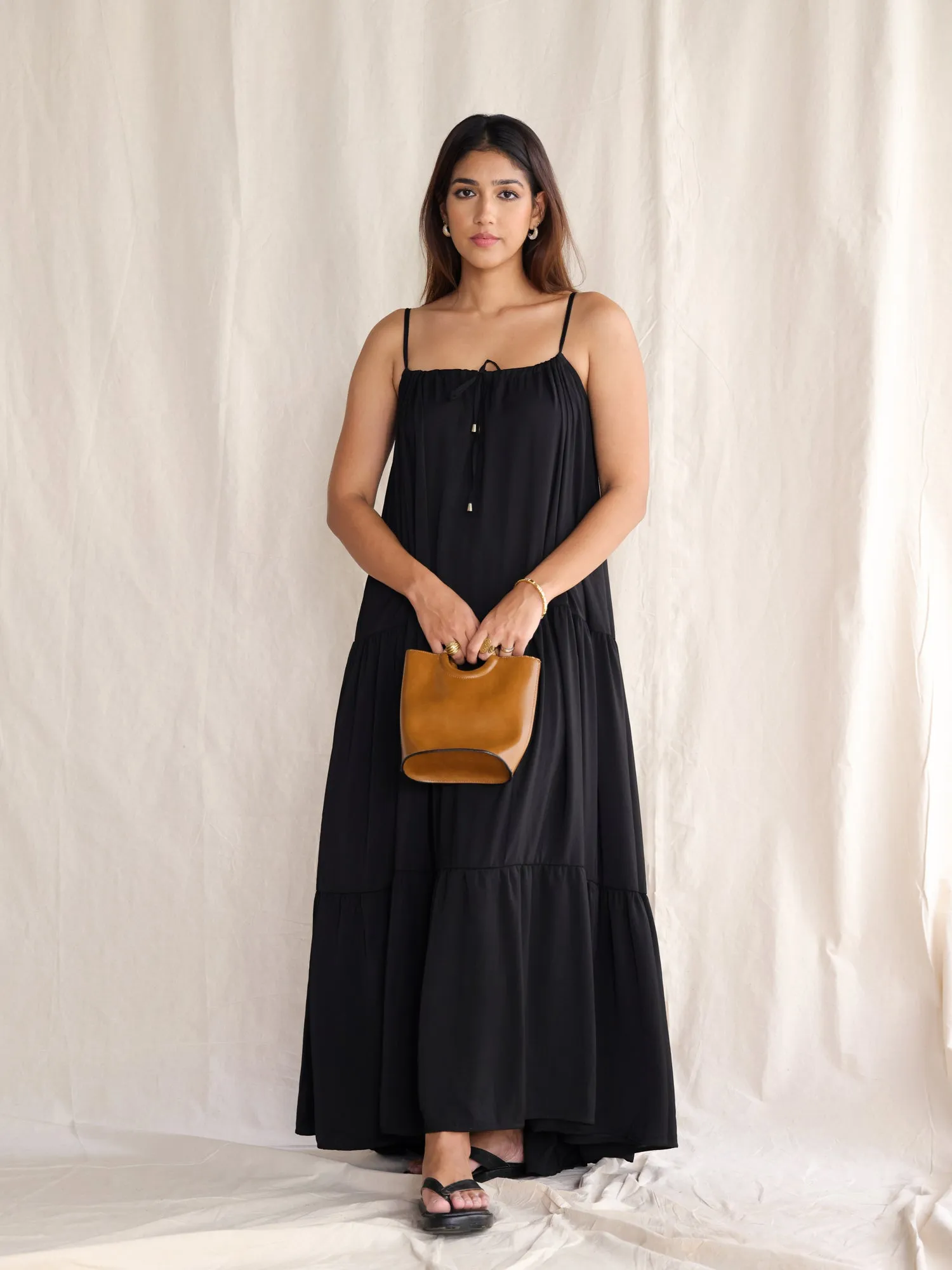 Loose Fit Tunnel Detail Maxi Dress