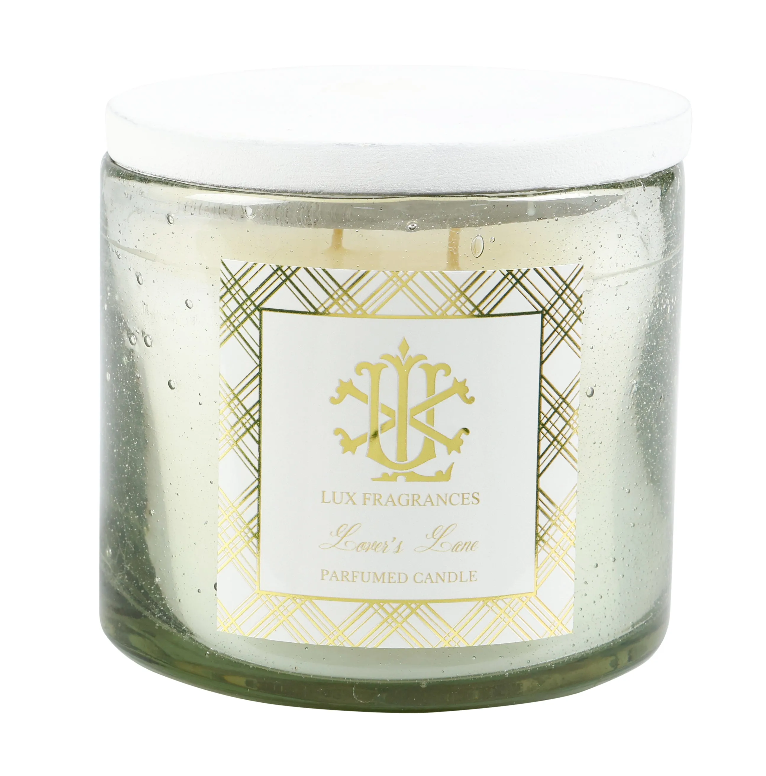 Lover's Lane 12oz Clear Glass with White Lid Candle