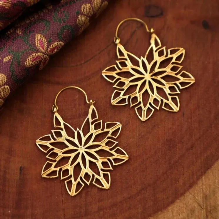 Mandala Hoop Earrings