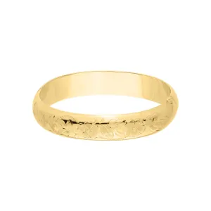 Marathon Sterling Silver (12mm) 14K Gold Filled Hinged Hand Engraved Bangle
