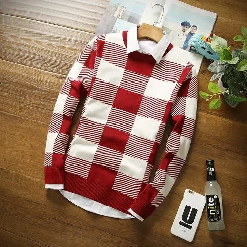 Men's Fashion Cashmere Print Sweater