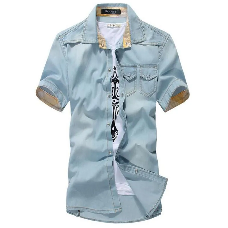 Men's Fashion Washed Dress Shirt