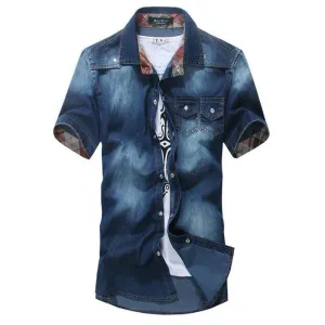 Men's Fashion Washed Dress Shirt