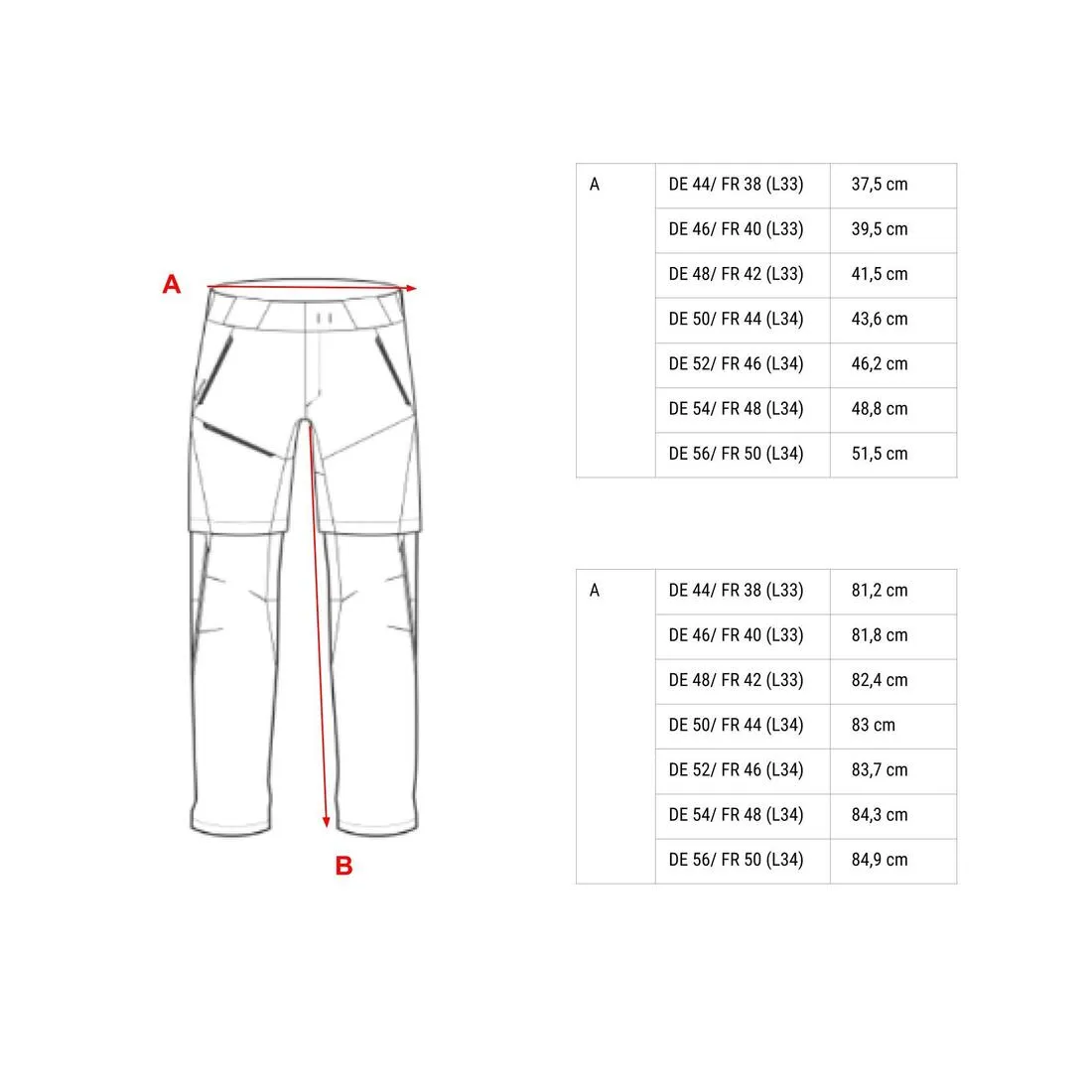 Men's Hiking Modular Trousers - MH500